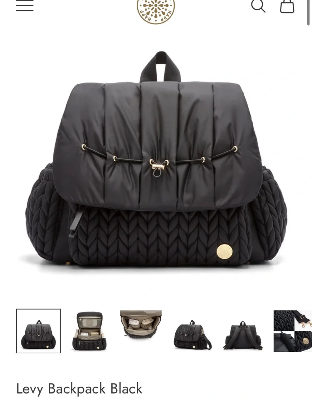 HAPP Brand Levy Backpack Black - Diaper Bag